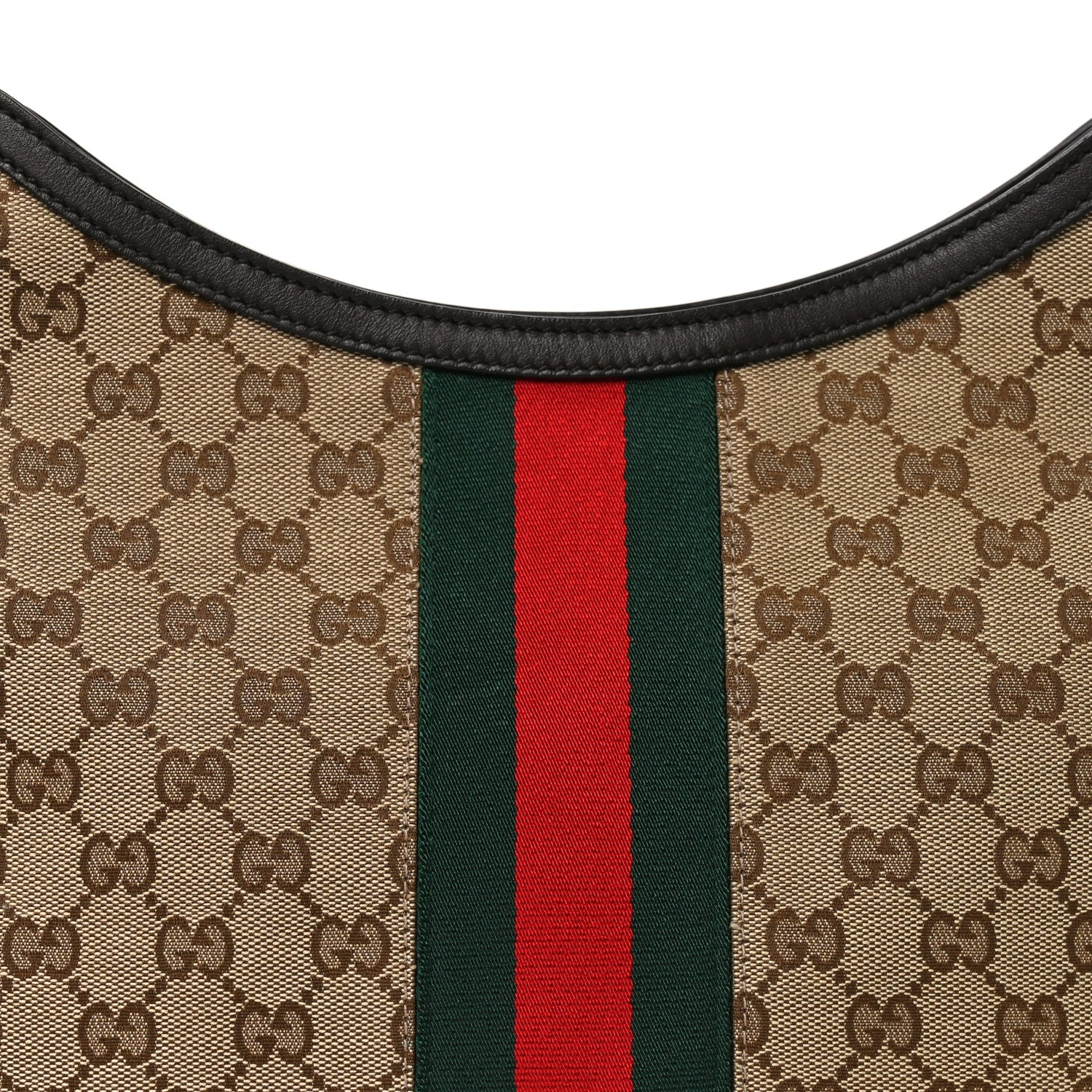Gucci Monogram Calfskin Sherry Line Web Hobo Brown 8 of 10