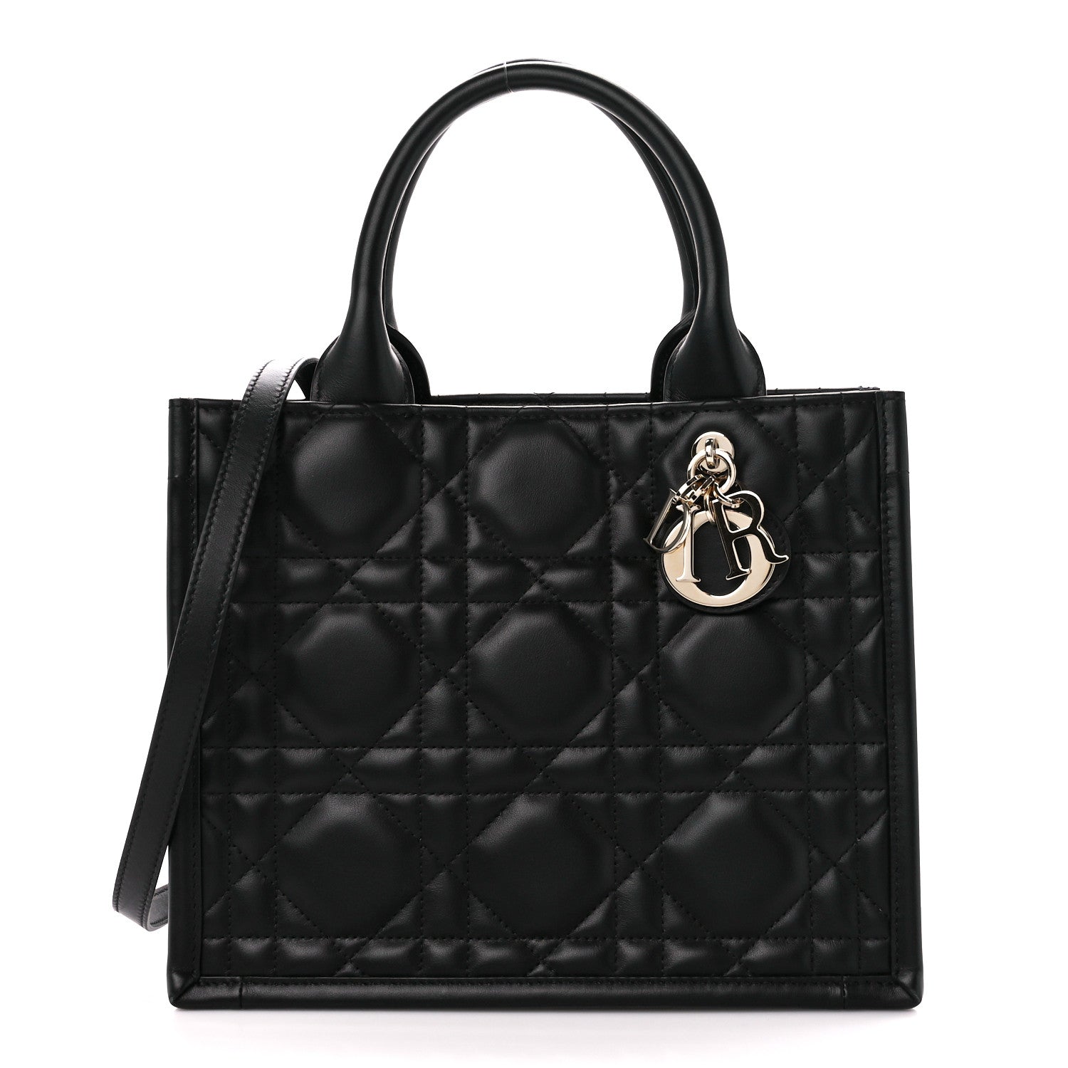Christian Dior Calfskin Cannage Small Book Tote Black 1 of 11