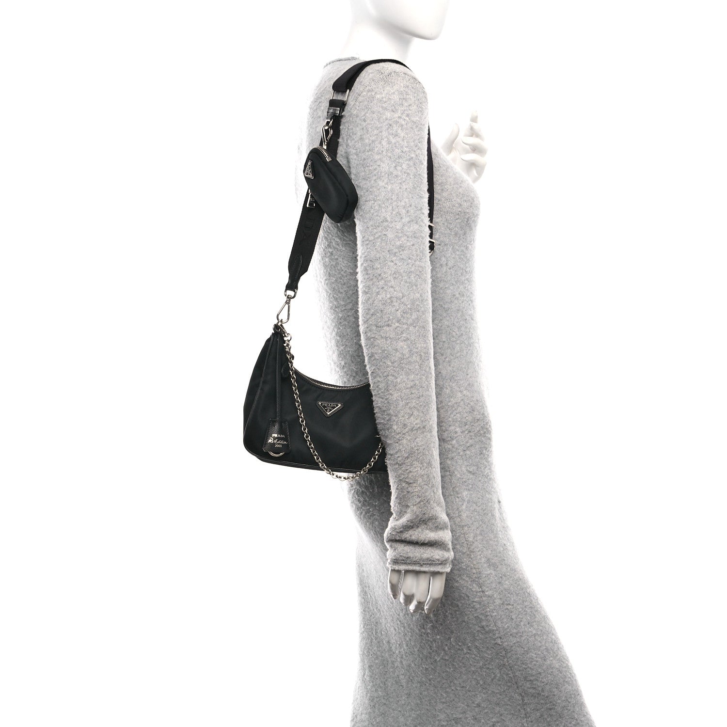 Prada Nylon Re-Edition 2005 Shoulder Bag Black 2 of 11