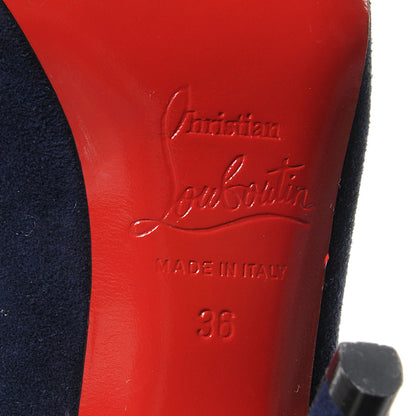 Christian Louboutin Suede Declic 120 Pumps 36 Navy 6 of 6