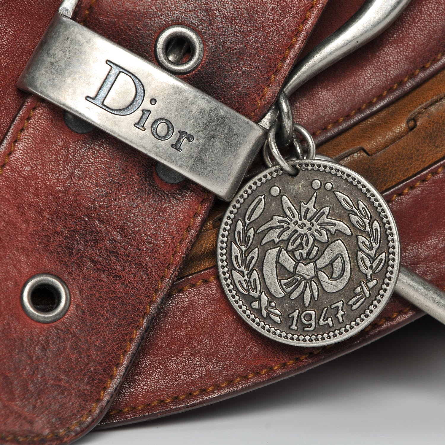 Christian Dior Calfskin Medium Gaucho Double Saddle Bag Red 15 of 28