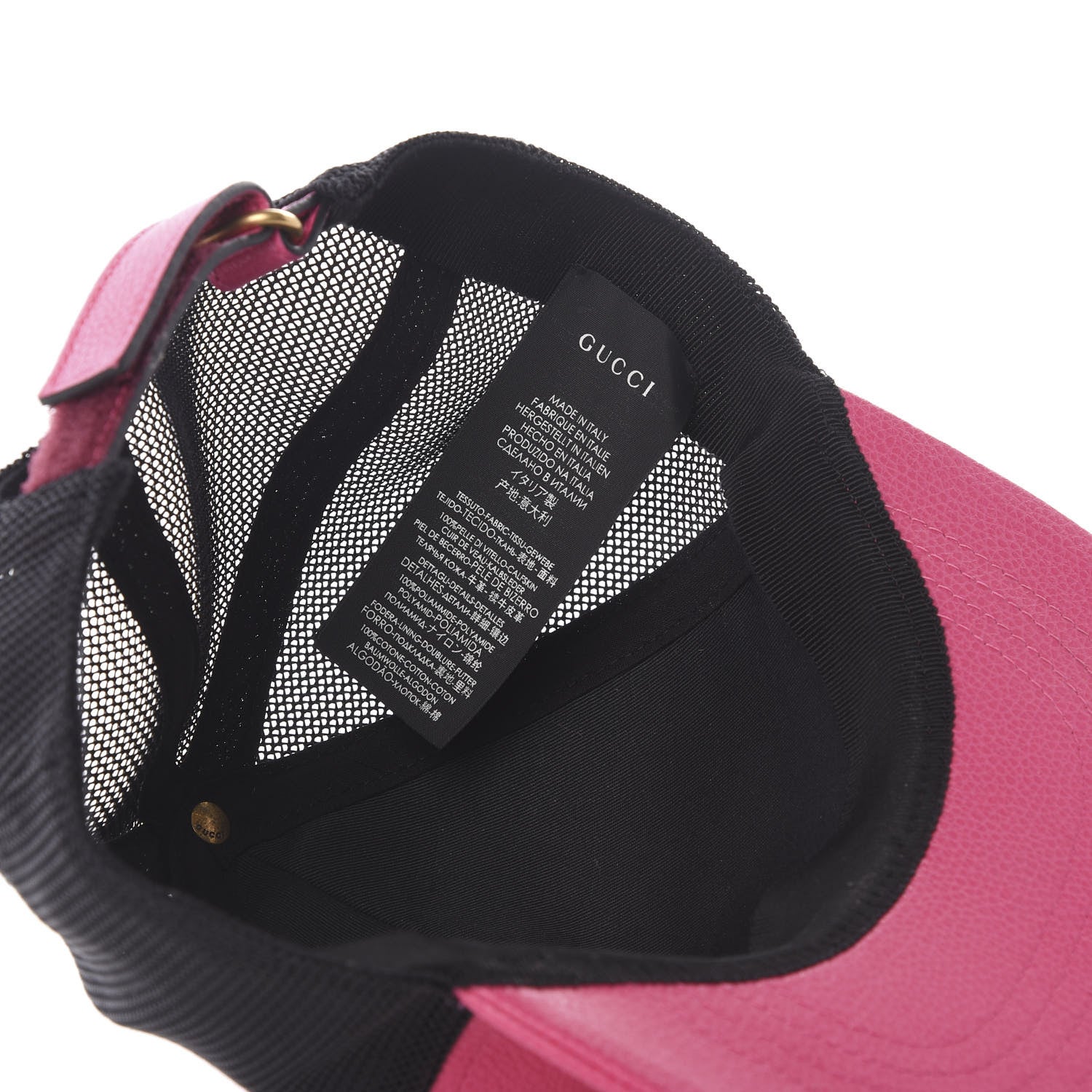 Gucci Cripto Calfskin Logo Baseball Hat L Fuxia Black 5 of 5