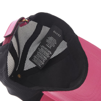 Gucci Cripto Calfskin Logo Baseball Hat L Fuxia Black 5 of 5