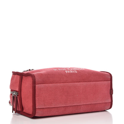 Chanel Canvas Deauville Small Bowling Bag Dark Pink 5 of 10