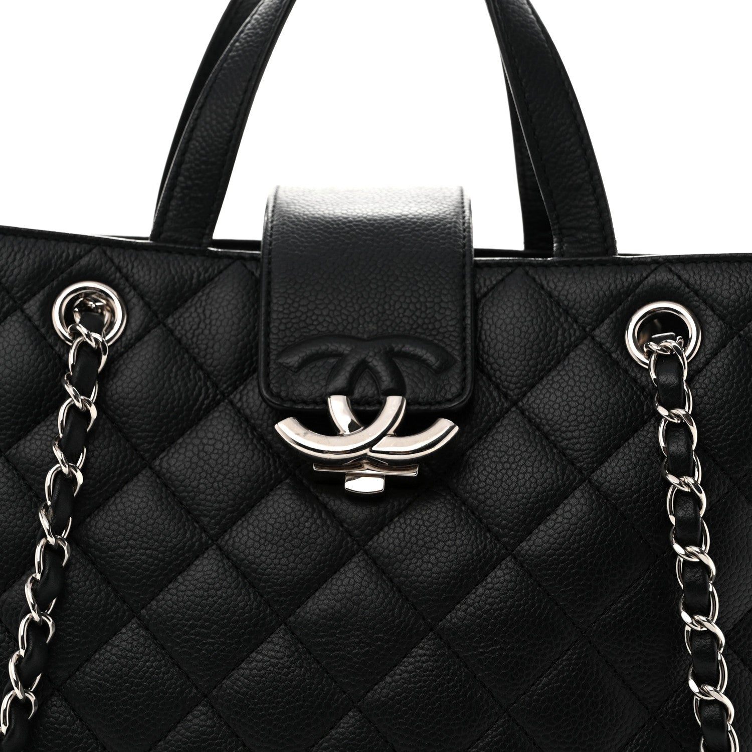 Chanel Caviar Quilted Small CC Box Shopping Tote Black 8 of 15