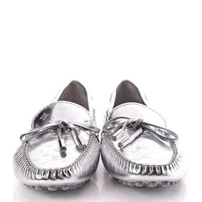 Louis Vuitton Patent Calfskin Monogram Gloria Loafers 38 Silver 2 of 10