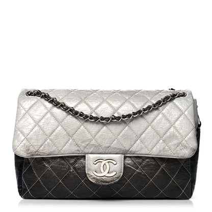 Chanel Vinyl Quilted Jumbo Melrose Degrade Flap Black 1 of 12