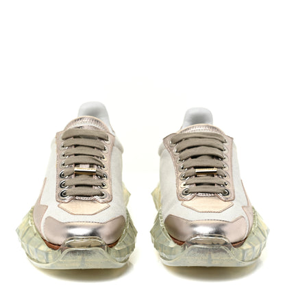 Jimmy Choo Metallic Calfskin Womens Diamond F Low Top Sneaker 37 White Gold 2 of 14