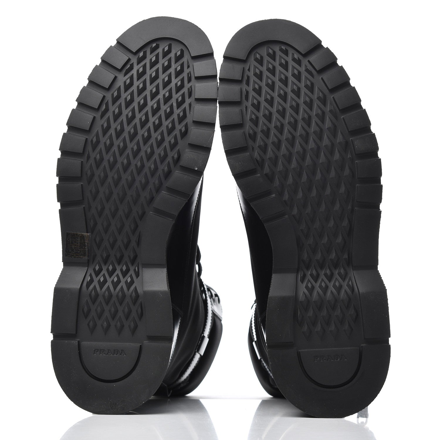 Prada Spazzolato Roi Technical Nylon Metal Triangle Logo Mens Pouch Pocket Combat Boots 9.5 Black 5 of 16