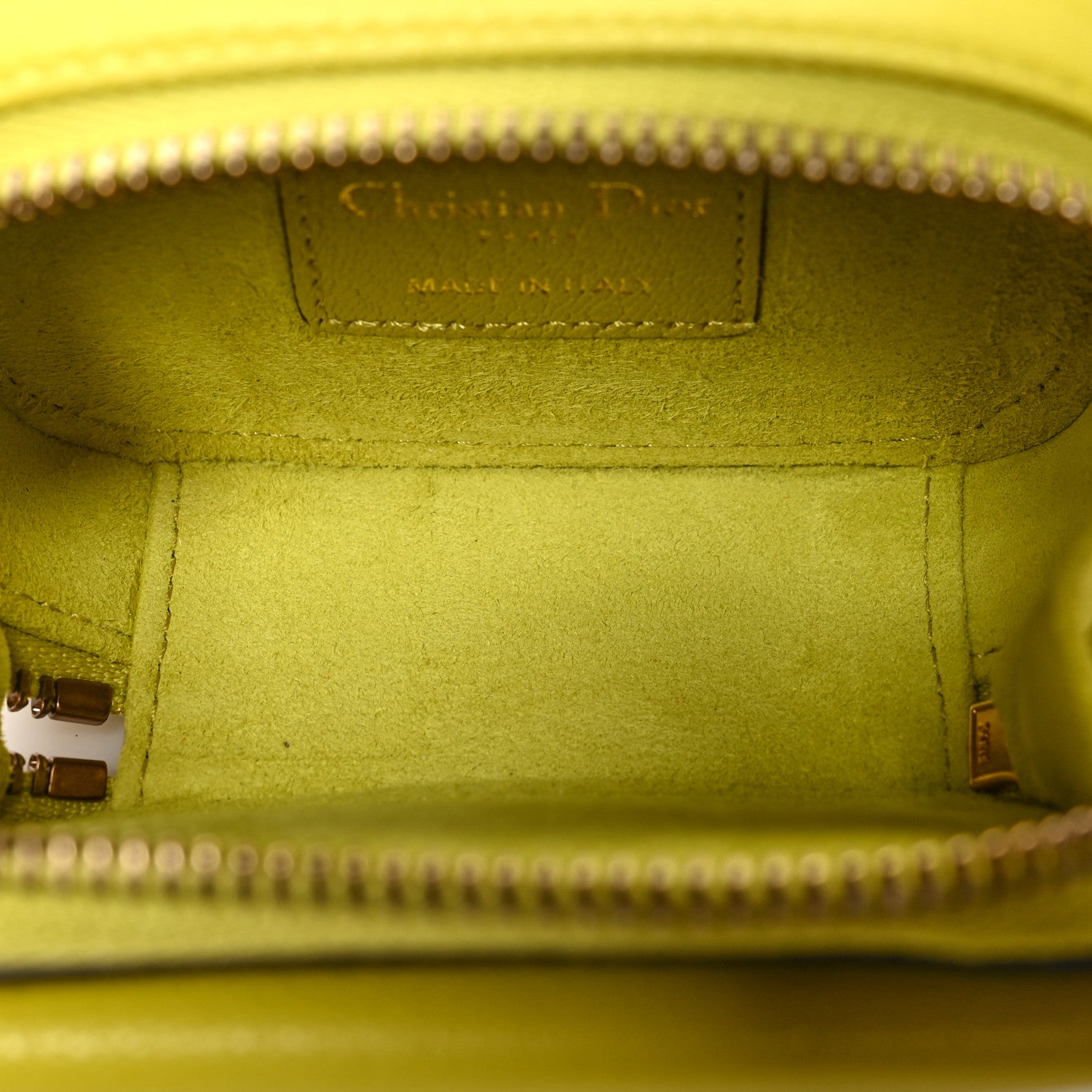Christian Dior Goatskin Mini Saddle Shoulder Strap Pouch Lime 5 of 10