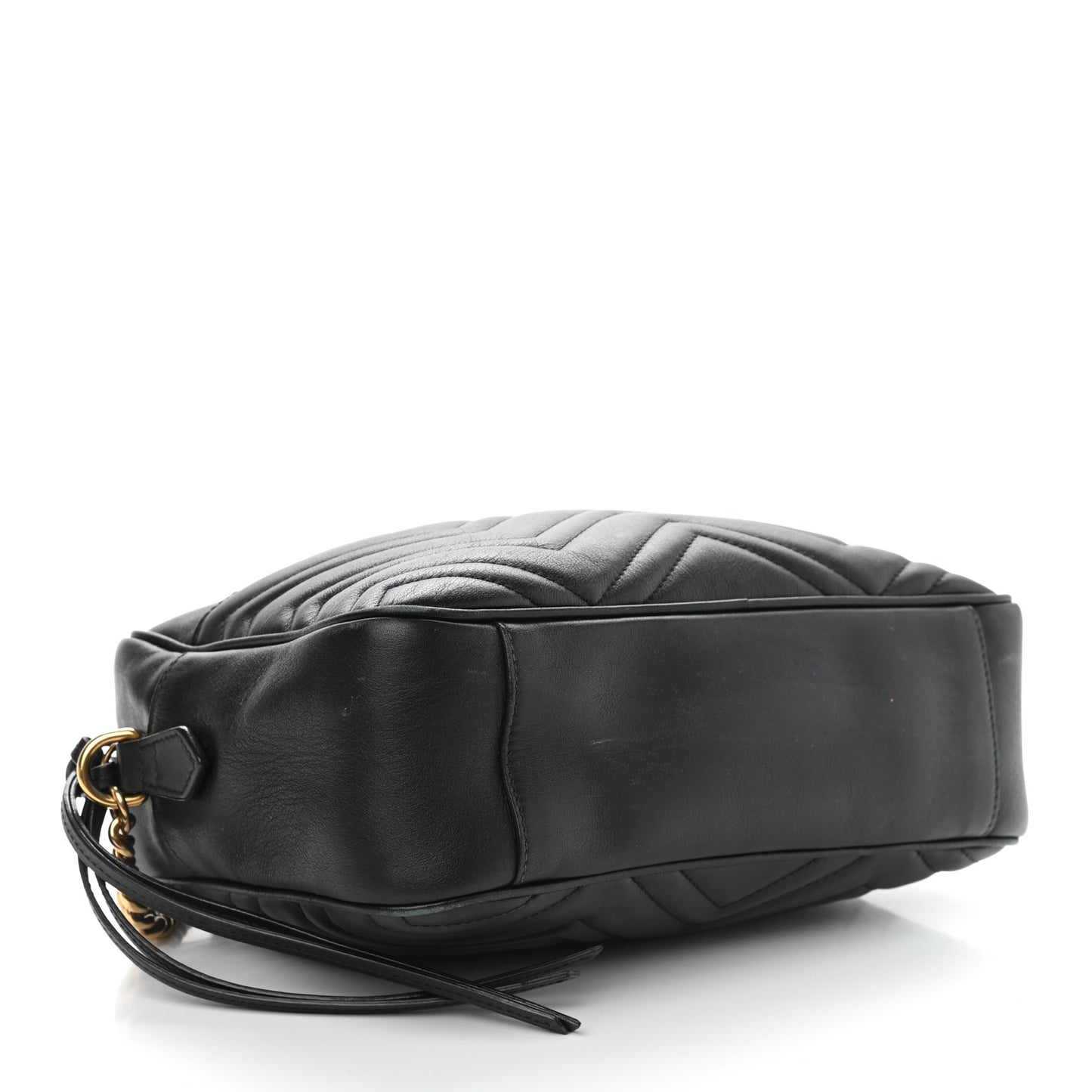 Calfskin Matelasse Medium GG Marmont Chain Shoulder Bag Black