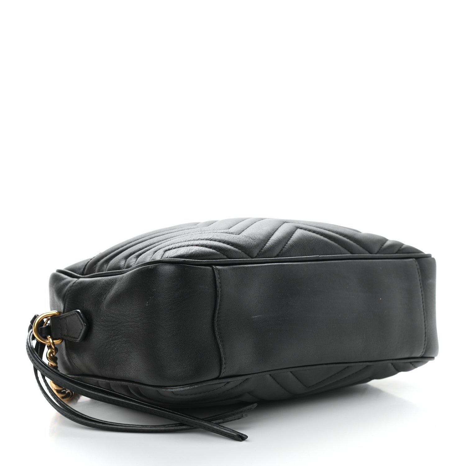 Gucci Calfskin Matelasse Medium GG Marmont Chain Shoulder Bag Black 4 of 9