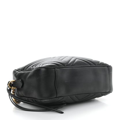 Gucci Calfskin Matelasse Medium GG Marmont Chain Shoulder Bag Black 4 of 9