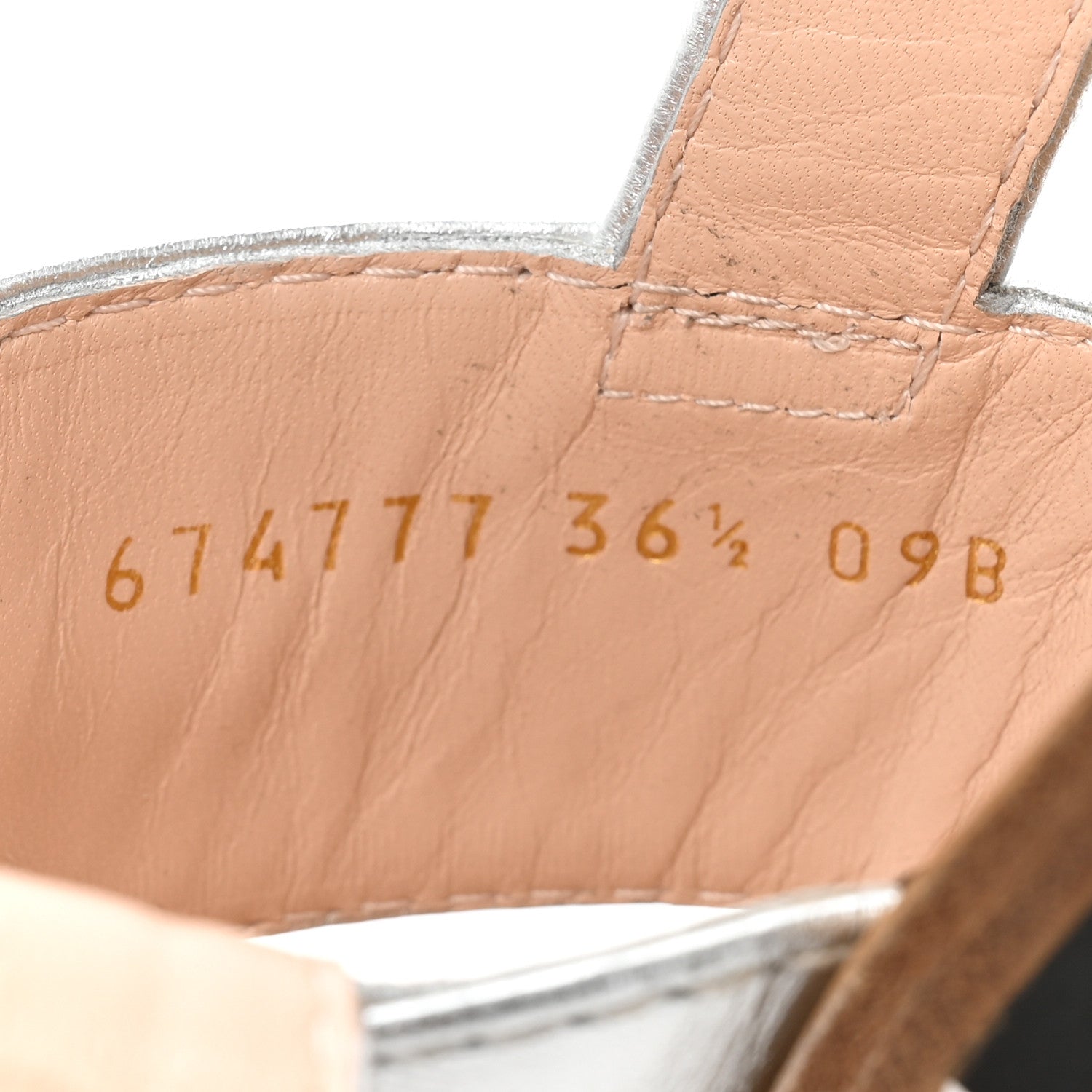 Gucci Nappa Charlotte Horsebit Thong Sandals 36.5 Silver 8 of 8