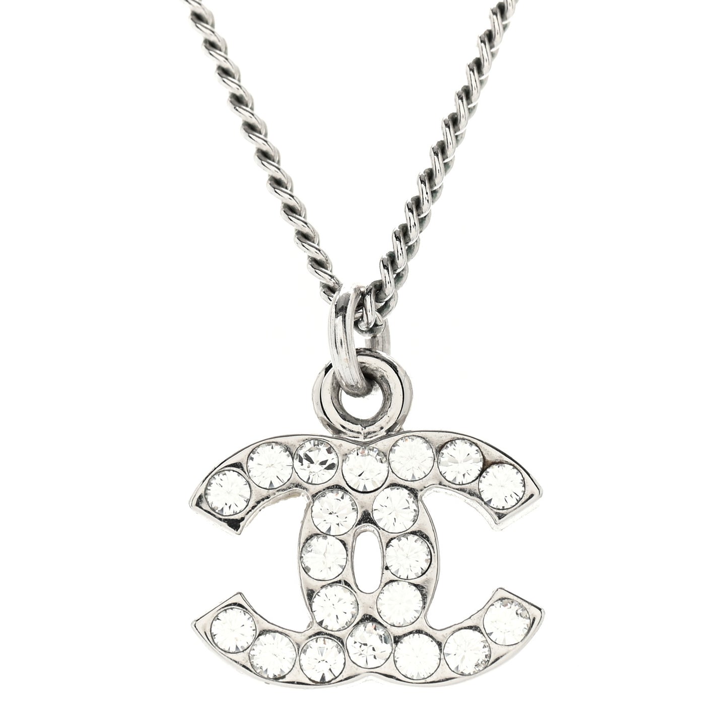 Crystal Timeless CC Necklace Silver