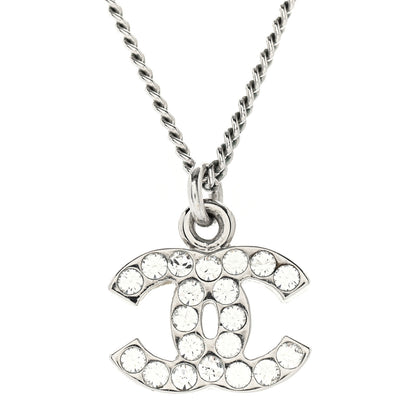 Chanel Crystal Timeless CC Necklace Silver 4 of 7