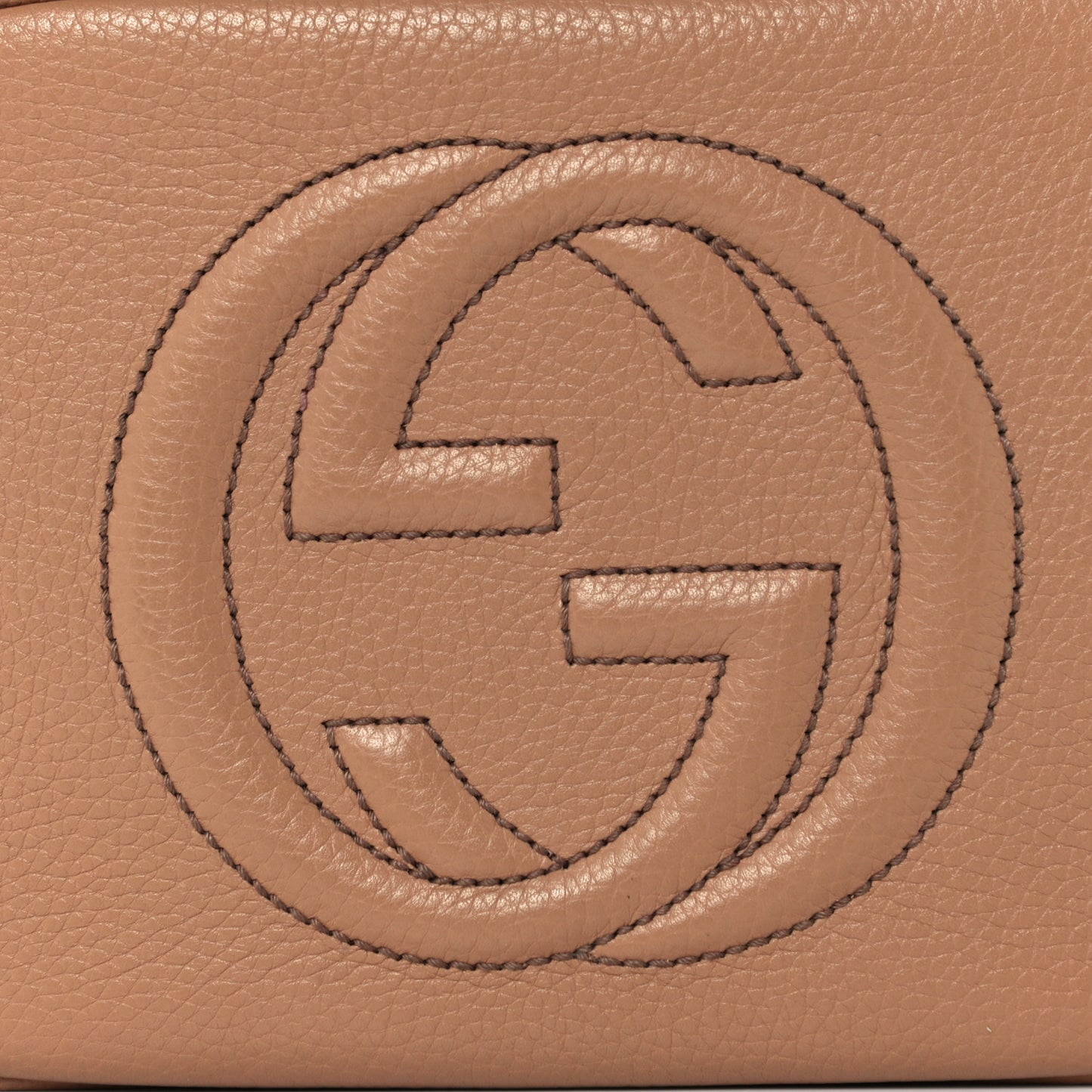 Pebbled Calfskin Small Soho Disco Bag Camelia