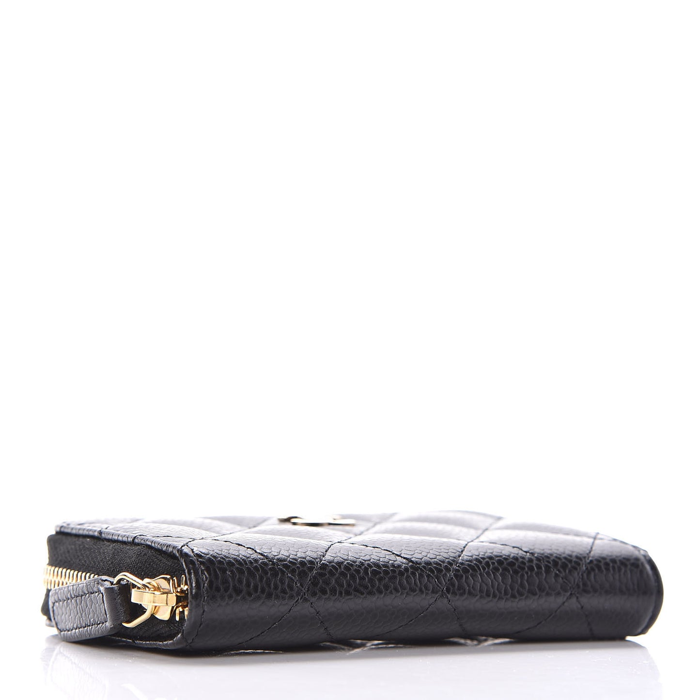 Caviar Quilted Zip Coin Purse Black
