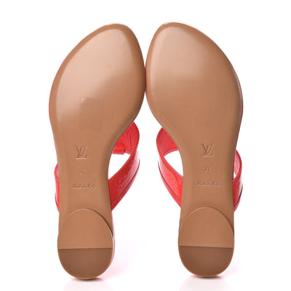 Louis Vuitton Vernis Pantheon Flat Thong Sandals 37 Grenadine 5 of 9