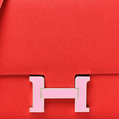 Hermes Epsom Enamel Constance 18 Rouge de Coeur Mauve Sylvestre 8 of 12