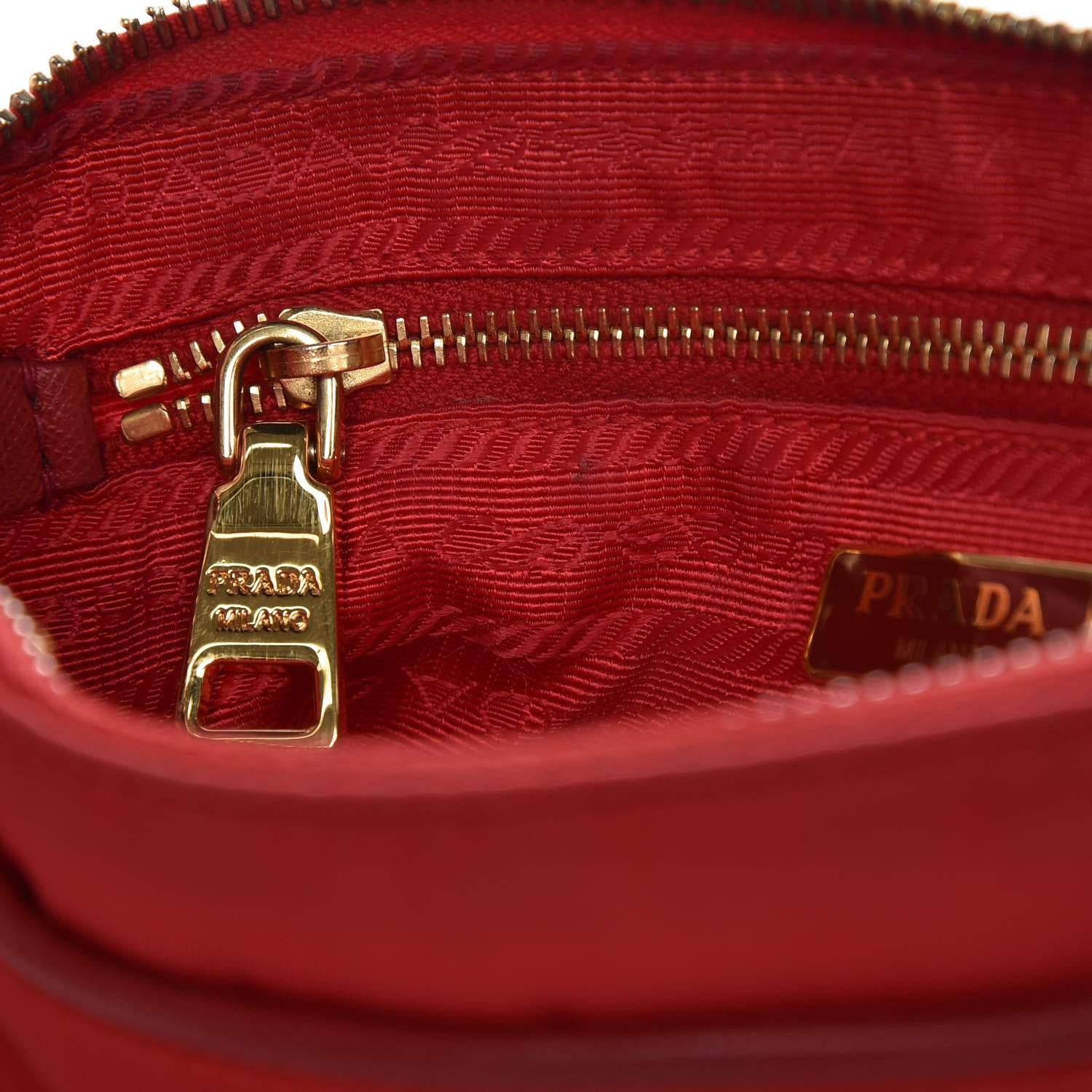 Prada Tessuto Nylon Saffiano Crossbody Bag Rosso 9 of 17