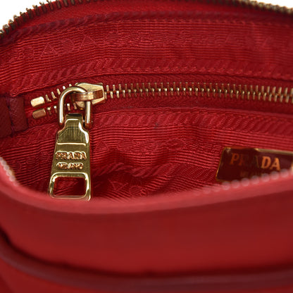 Prada Tessuto Nylon Saffiano Crossbody Bag Rosso 9 of 17