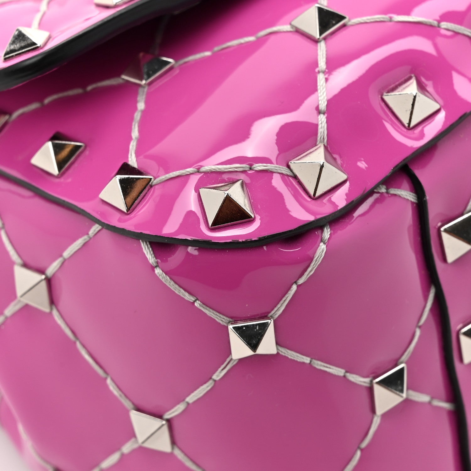 Valentino Garavani Patent Micro Rockstud Spike Shoulder Bag Radiant Orchid 10 of 12