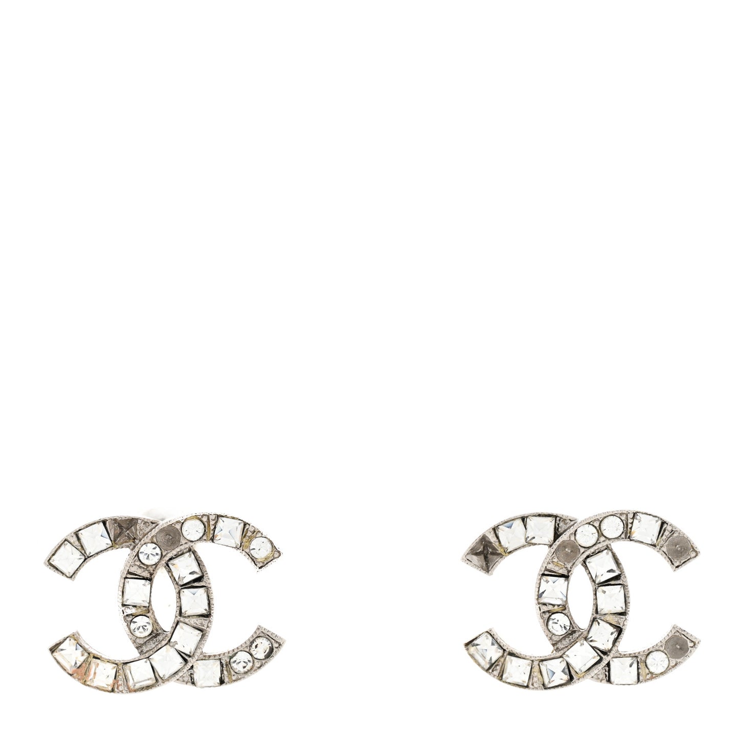 Crystal CC Earrings Silver