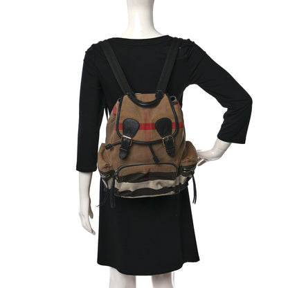 Burberry Canvas Mega Check Medium Rucksack Backpack Black 2 of 8