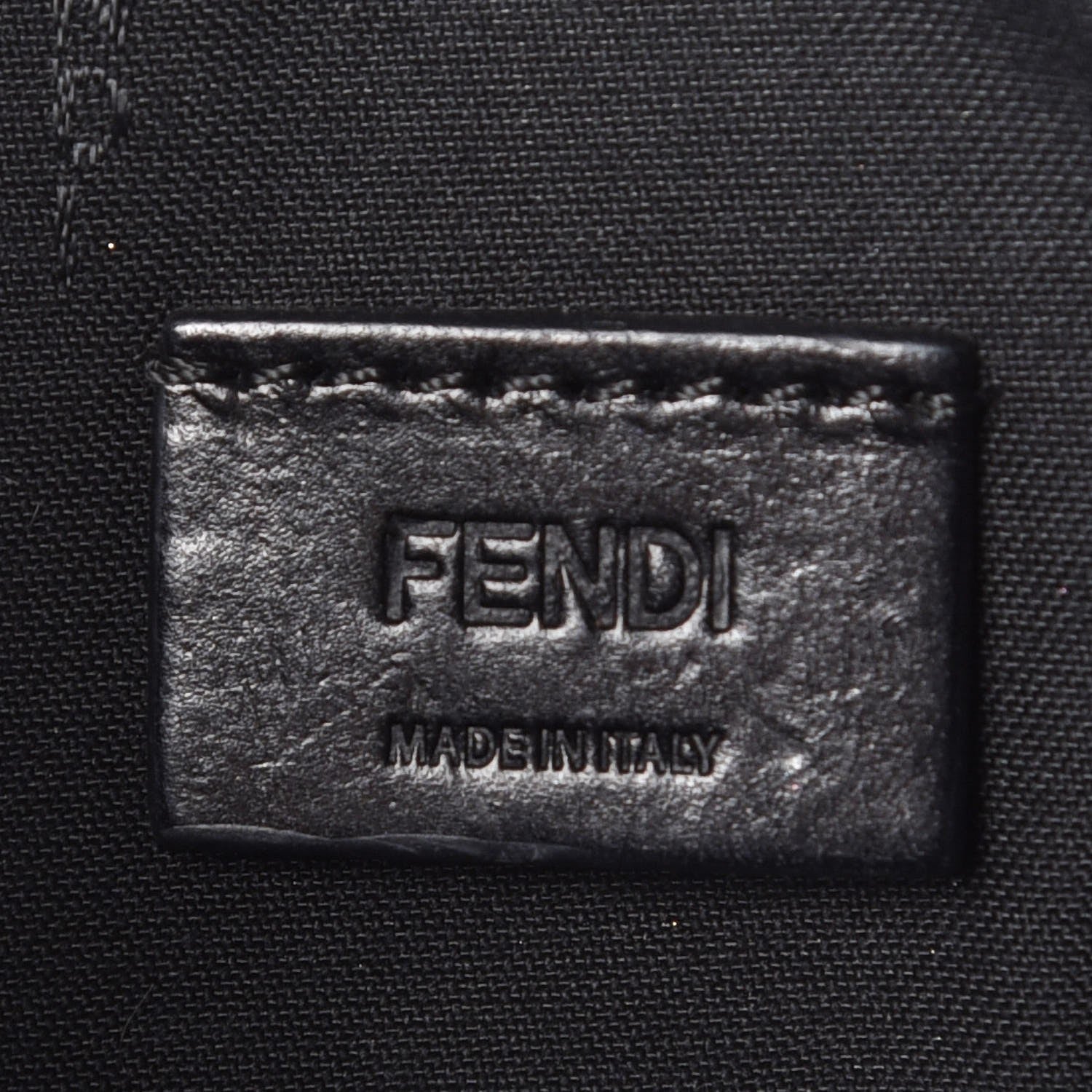 Fendi Calfskin Embroidered Karlito Pouch Black 6 of 8