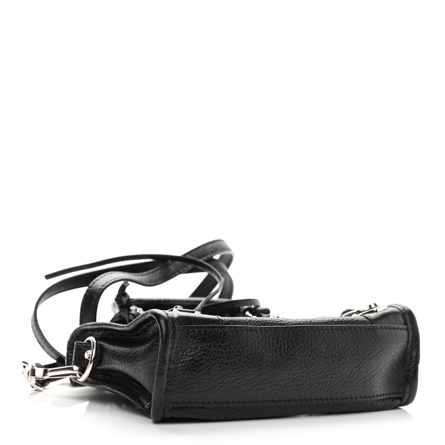 Chevre Silver Metallic Edge Hardware Nano City Black