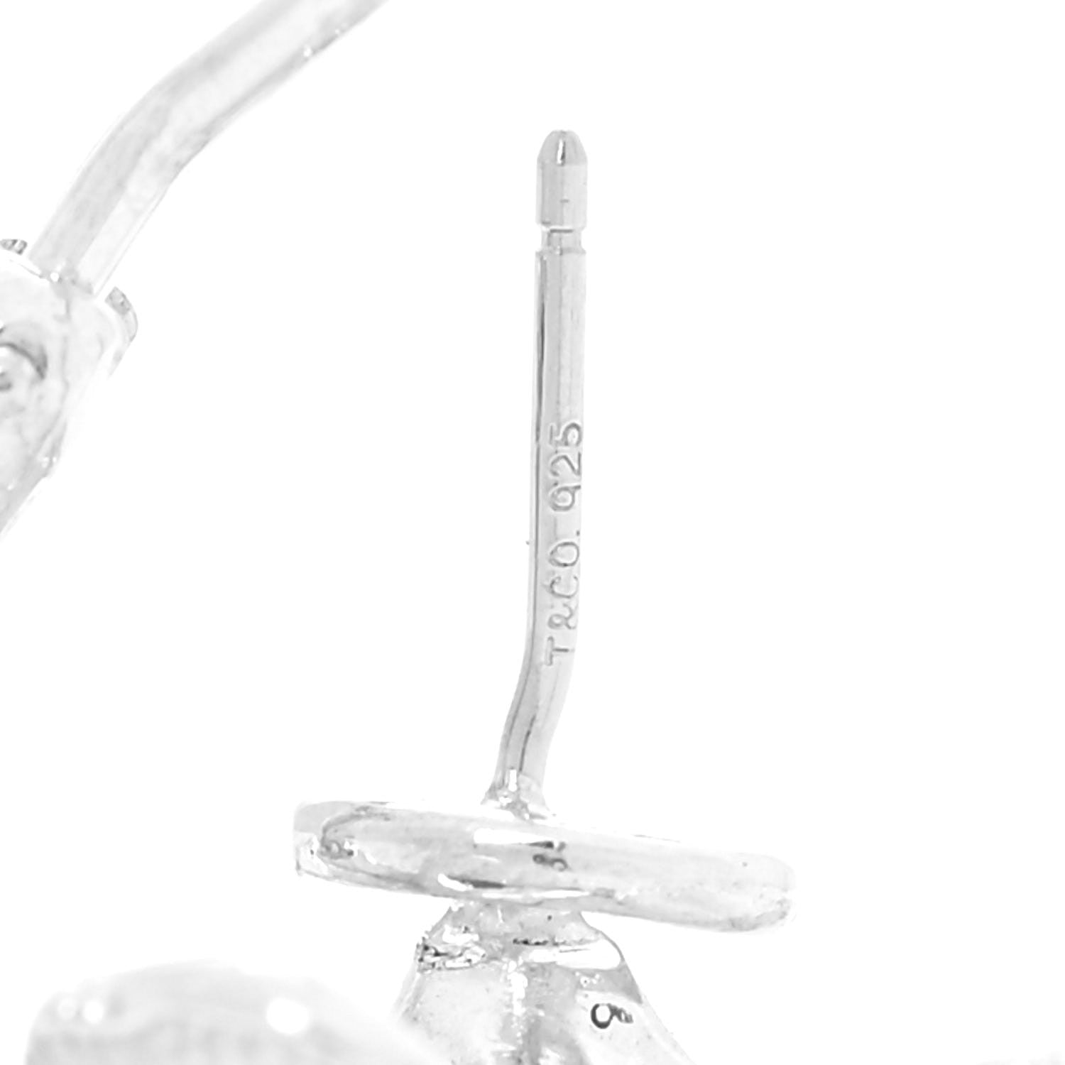 Tiffany Sterling Silver Dogwood Blossom Flower Earrings 4 of 5