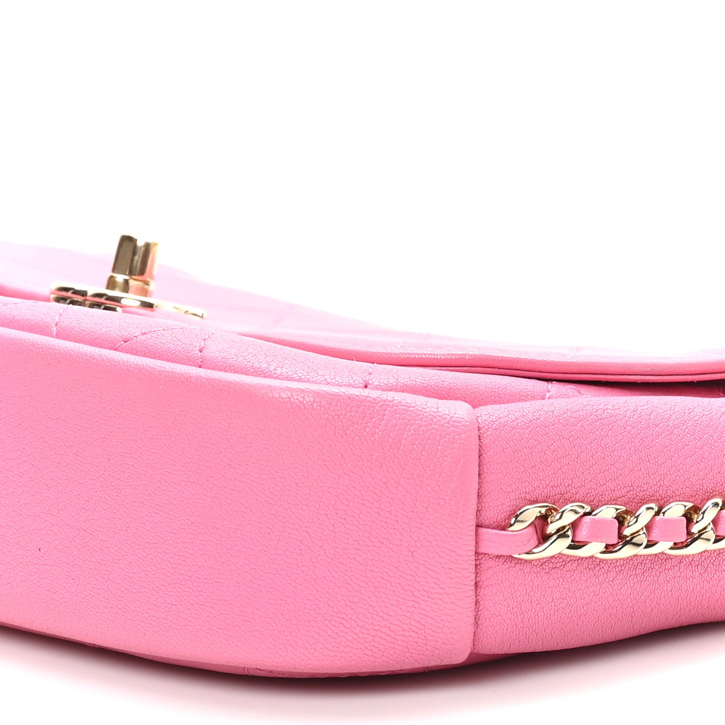 Goatskin Stitched Casual Trip Single Flap Pink