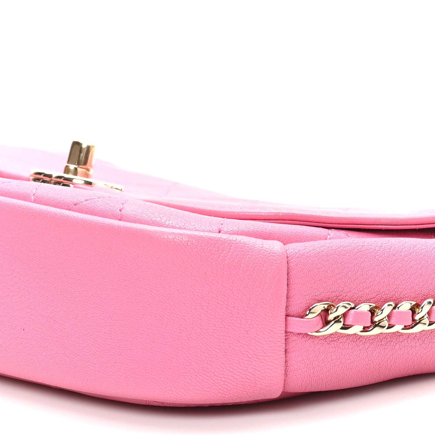 Chanel Goatskin Stitched Casual Trip Single Flap Pink 10 of 10