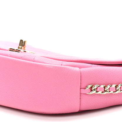 Chanel Goatskin Stitched Casual Trip Single Flap Pink 10 of 10