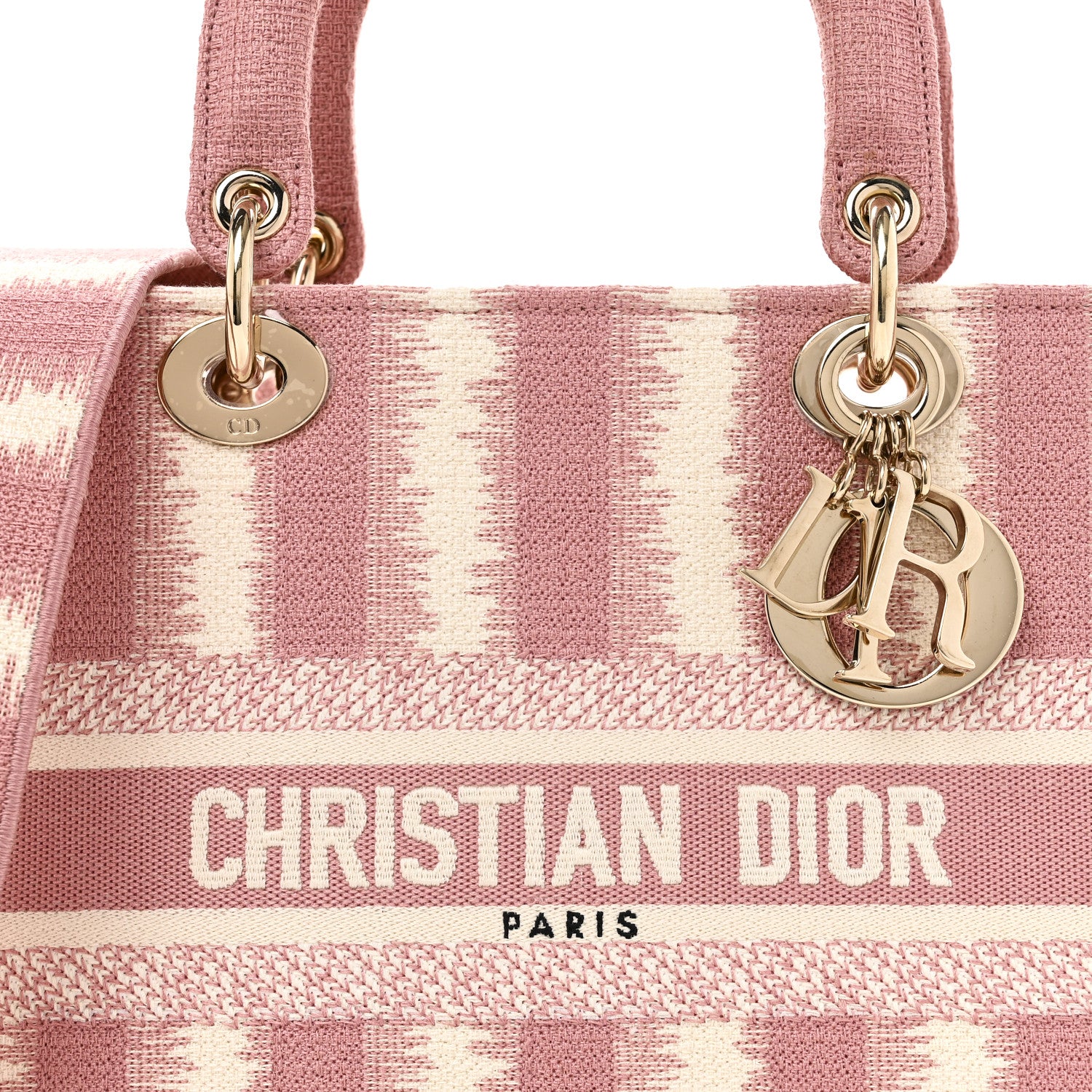 Christian Dior Canvas Medium D-Stripes Lady D-Lite Pink 7 of 9