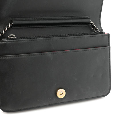 Chanel Aged Calfskin Quilted Gabrielle Wallet On Chain WOC Beige Black 13 of 18