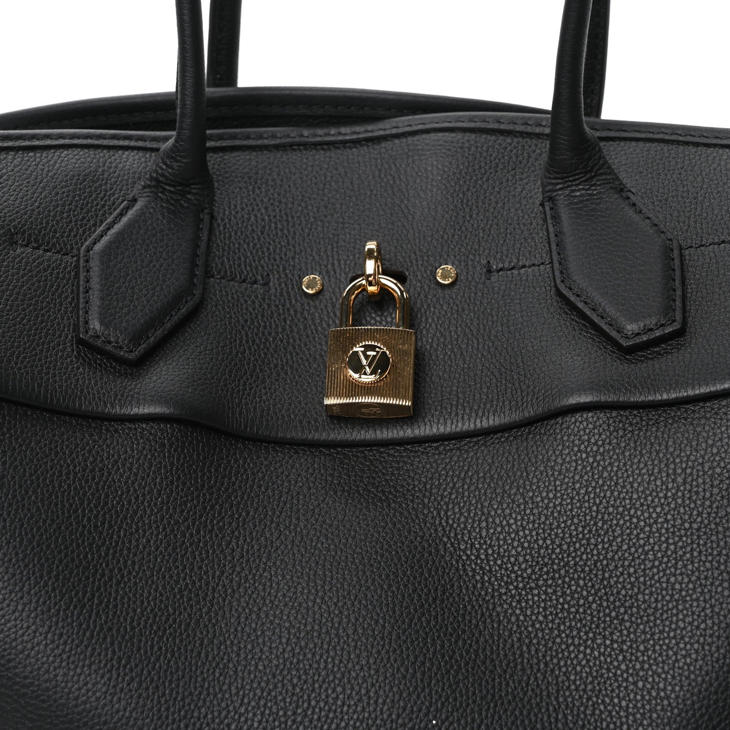 Louis Vuitton Calfskin Shearling City Steamer GM Black Bronze 8 of 10