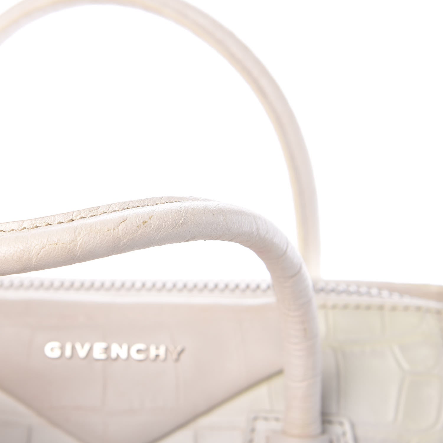Givenchy Calfskin Crocodile Embossed Small Antigona White 18 of 26
