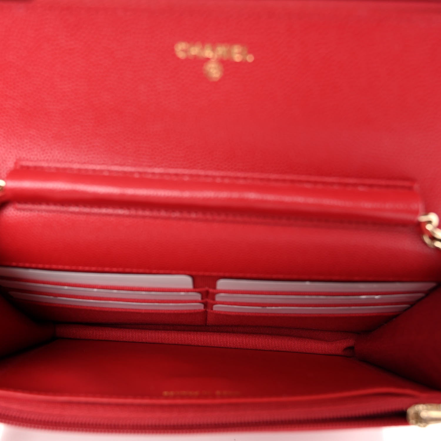 Chanel Caviar Quilted Wallet on Chain WOC Red 5 of 12