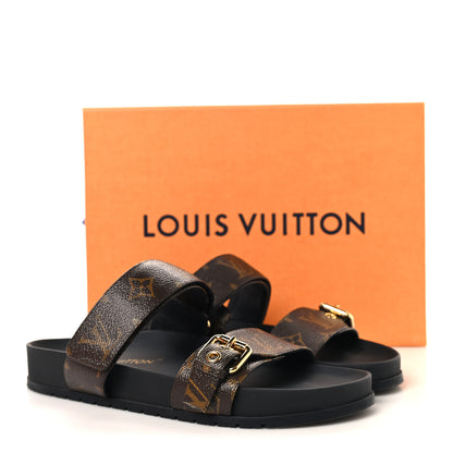Louis Vuitton Monogram Bom Dia Mule Sandals 38.5 Black 10 of 10