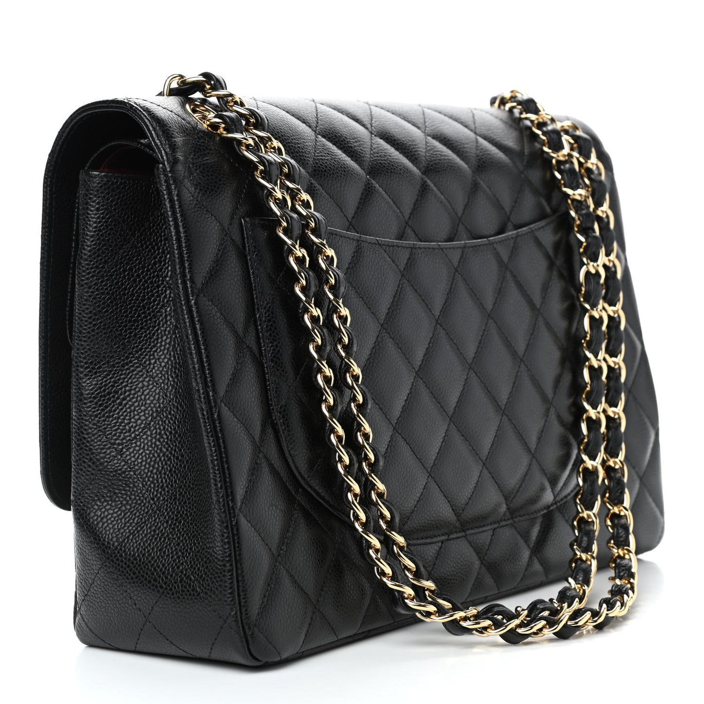 Caviar Quilted Maxi Double Flap Black