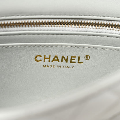 Chanel Lambskin Quilted Mini Rectangular Pearl Crush Flap Grey 7 of 10