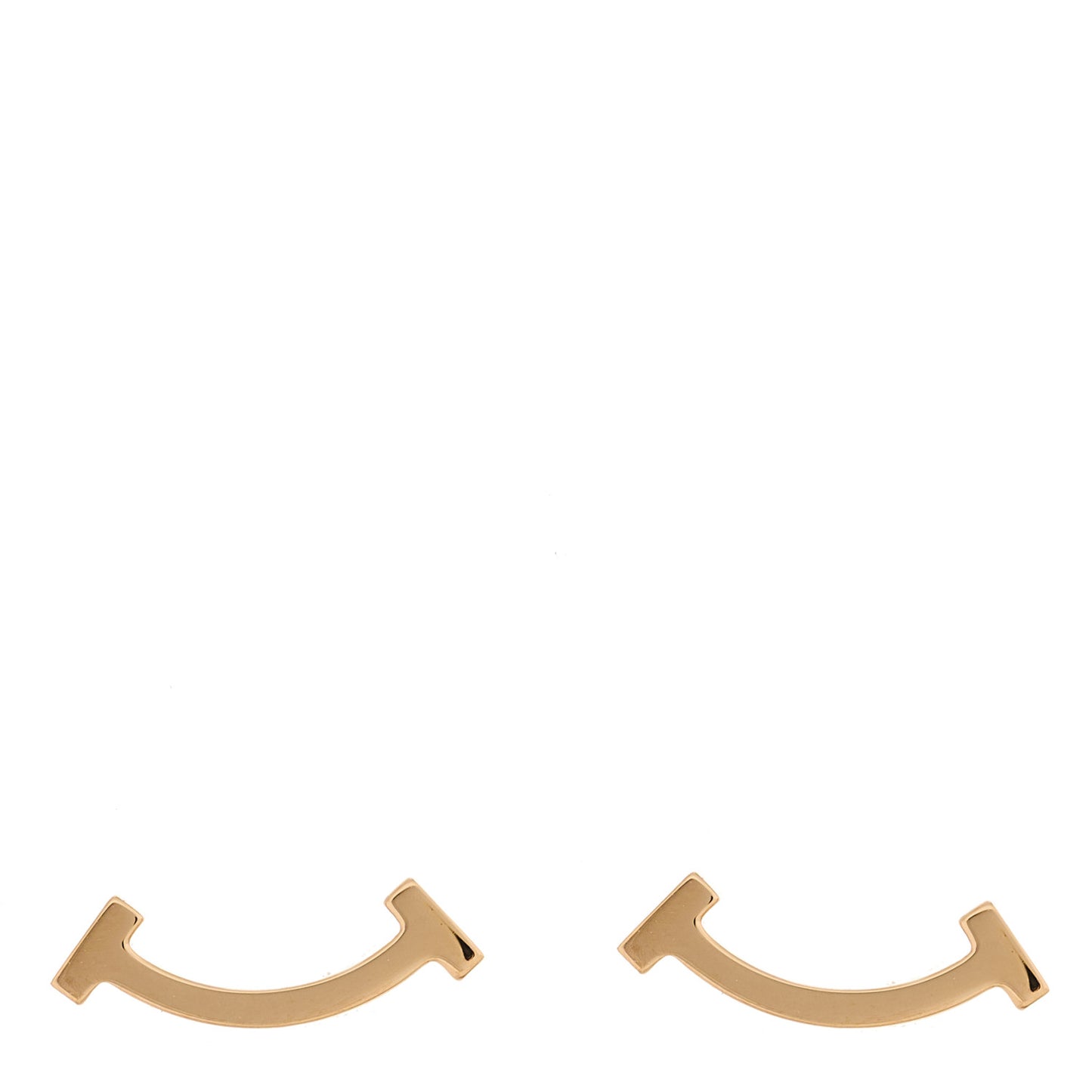 18K Rose Gold T Smile Stud Earrings