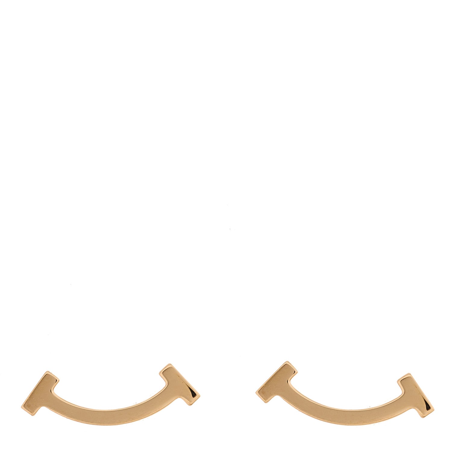 Tiffany 18K Rose Gold T Smile Stud Earrings 1 of 5