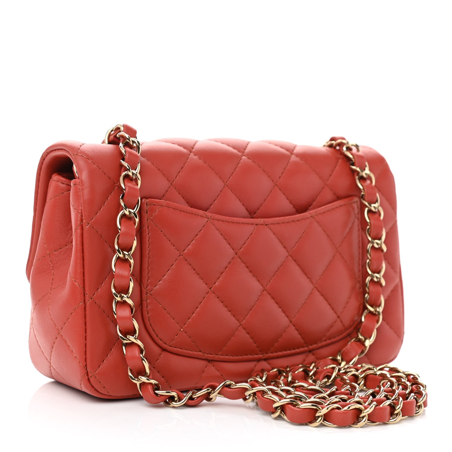 Chanel Lambskin Quilted Mini Rectangular Flap Brown 2 of 9