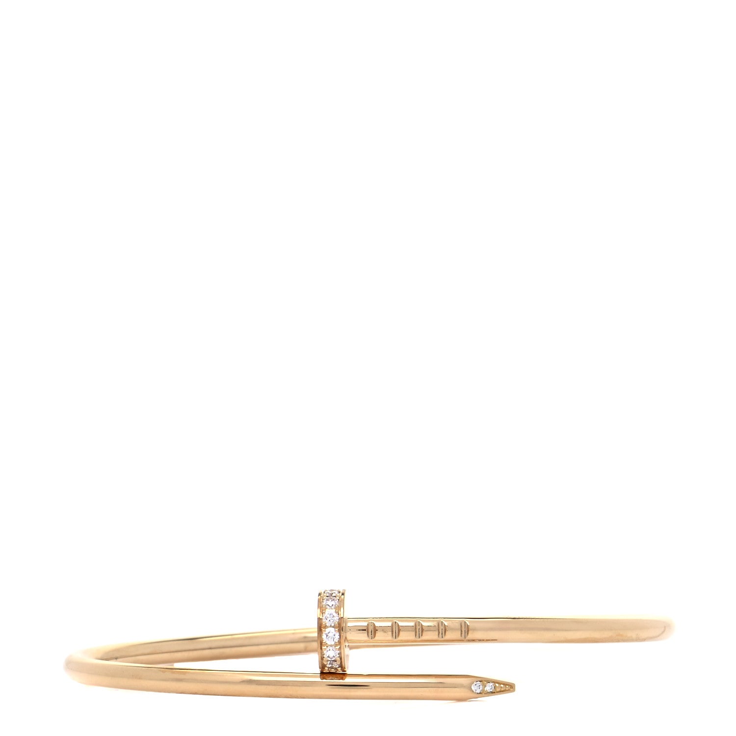 Cartier 18K Yellow Gold Diamond Small Juste Un Clou Bracelet 15 1 of 5