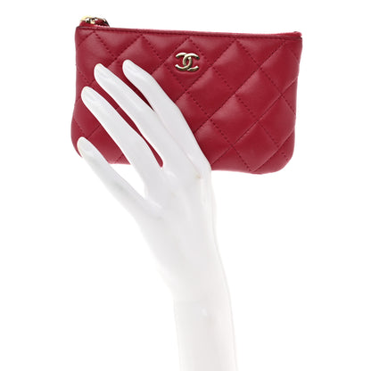 Chanel Lambskin Quilted Small Cosmetic Case Red 2 of 7
