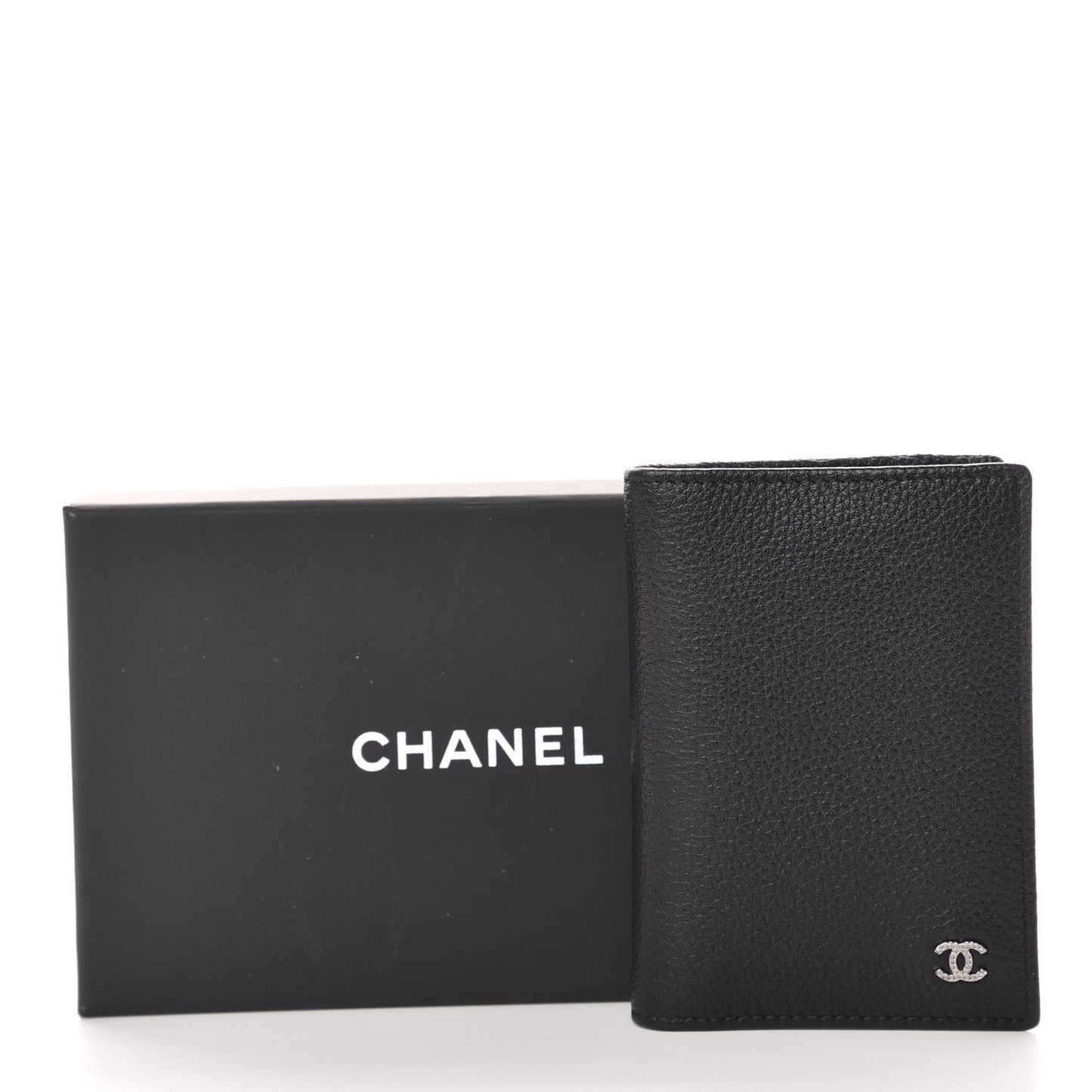 Grained Calfskin CC Card Holder Wallet Black
