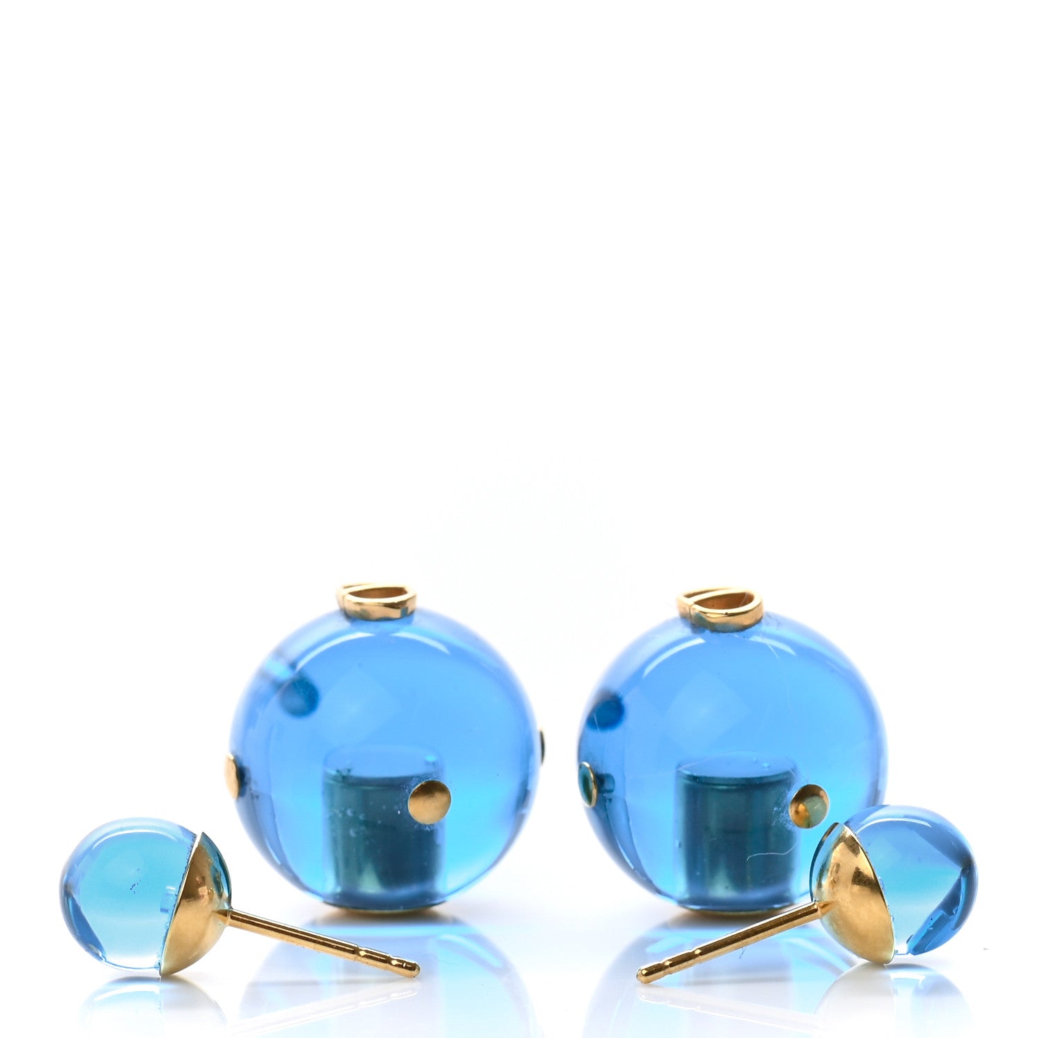 Christian Dior Mise En Dior Tribal Earrings Gold Blue 3 of 4